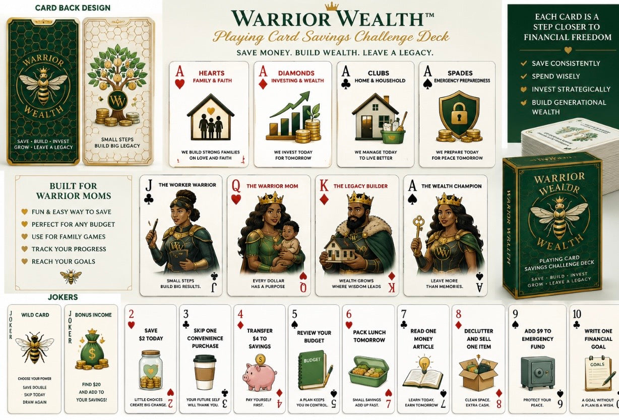 Warrior Wealth™ Playing Card Savings Challenge Bundle